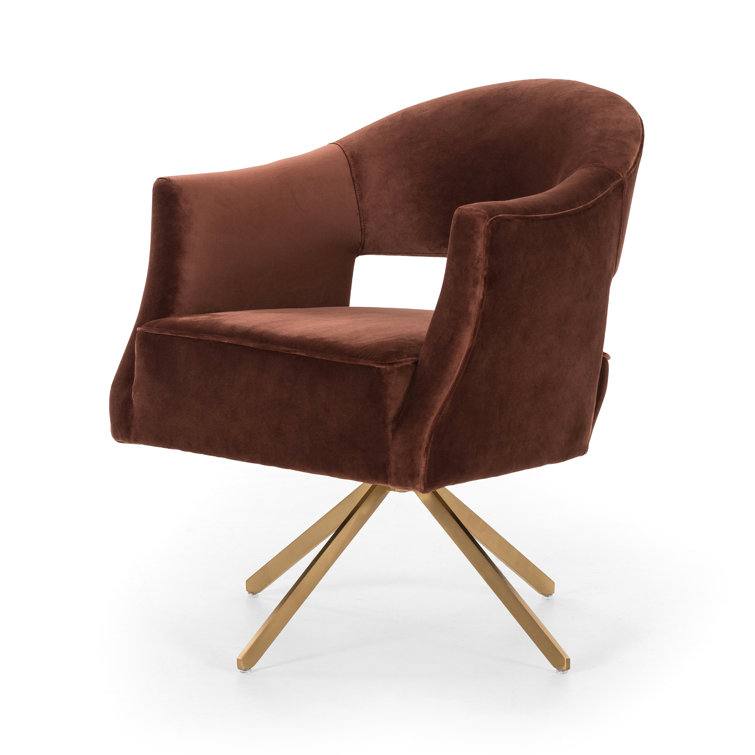 Surrey Auburn Contemporary Swivel Task Chair with Brass Legs