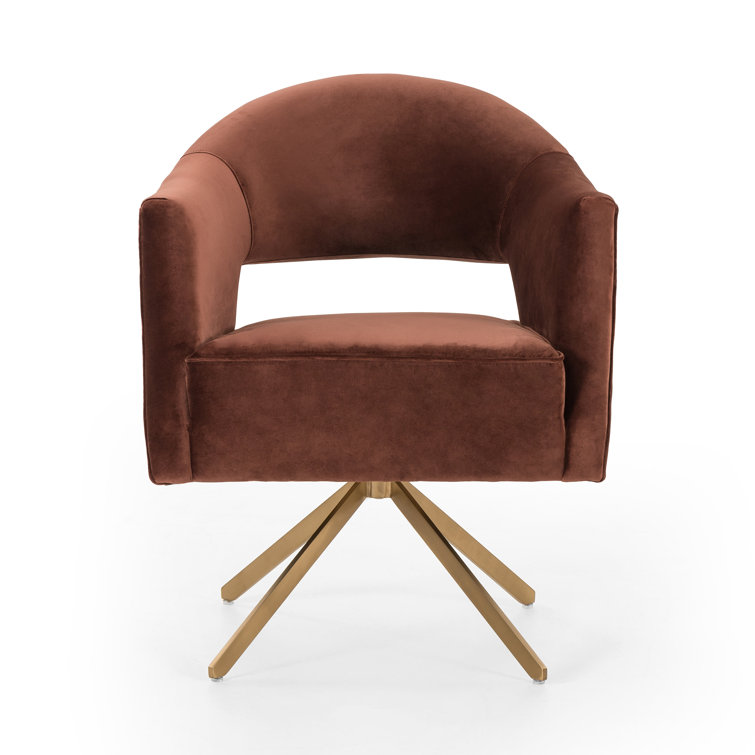 Surrey Auburn Contemporary Swivel Task Chair with Brass Legs