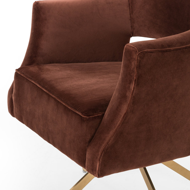 Surrey Auburn Contemporary Swivel Task Chair with Brass Legs