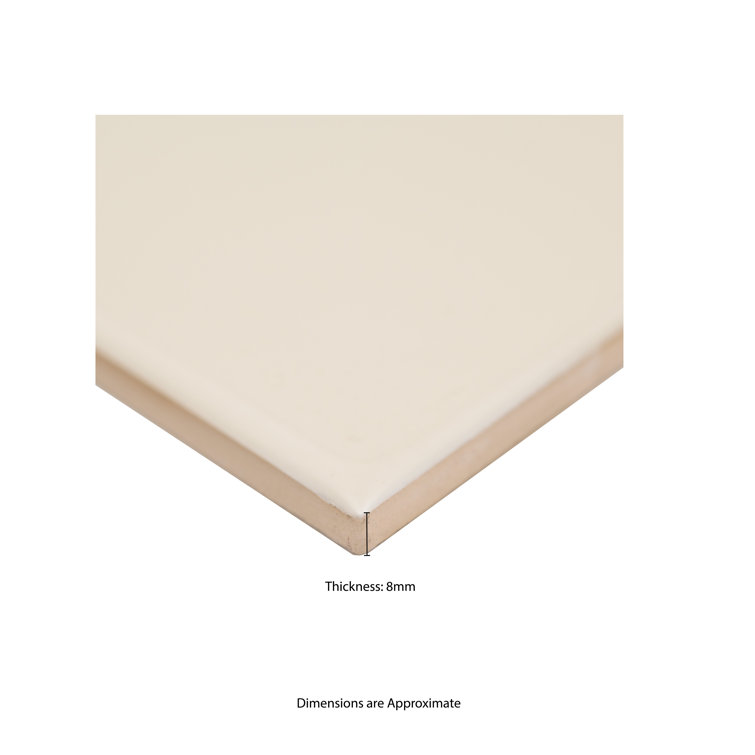 Urbano Crema Glossy 4'' x 12'' Ceramic Subway Wall Tile