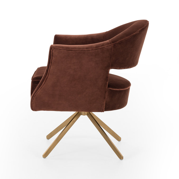 Surrey Auburn Contemporary Swivel Task Chair with Brass Legs