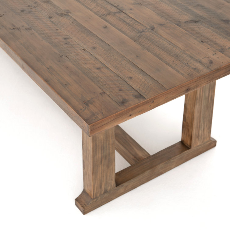 Rustic 110'' Reclaimed Pine Dining Table in Waxed Finish