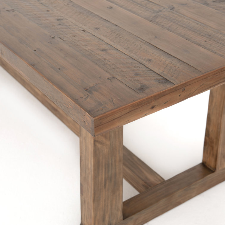 Rustic 110'' Reclaimed Pine Dining Table in Waxed Finish