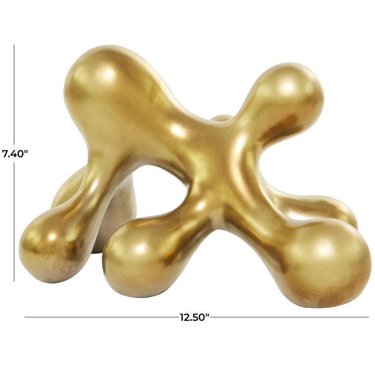 Gold Porcelain Abstract Starburst Sculpture