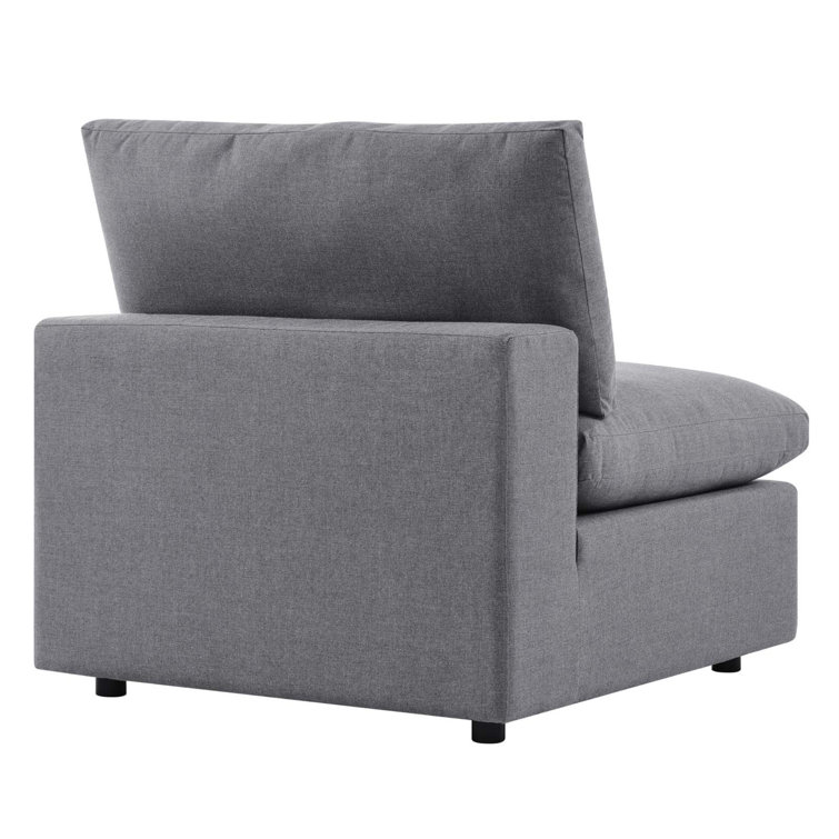 Sunbrella Gray Outdoor Armless Patio Chair with Aluminum Frame