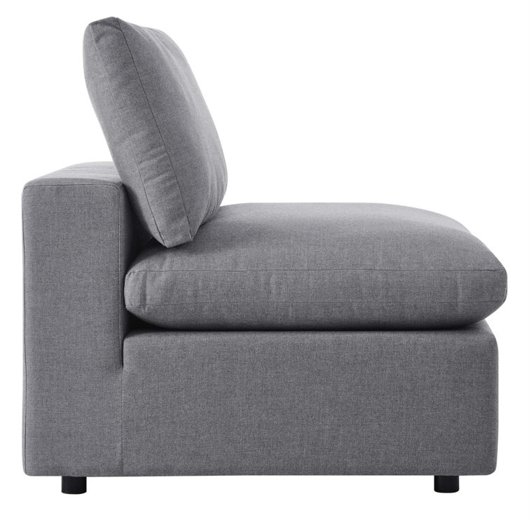 Sunbrella Gray Outdoor Armless Patio Chair with Aluminum Frame