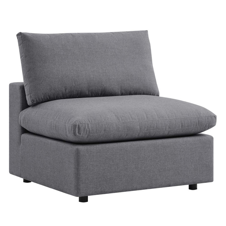Sunbrella Gray Outdoor Armless Patio Chair with Aluminum Frame