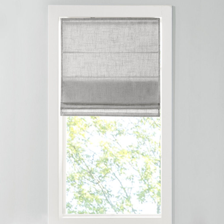 Gray Linen Blend Cordless Light Filtering Roman Shade