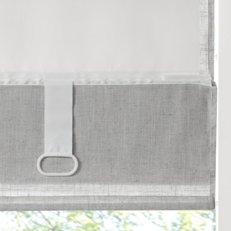 Gray Linen Blend Cordless Light Filtering Roman Shade