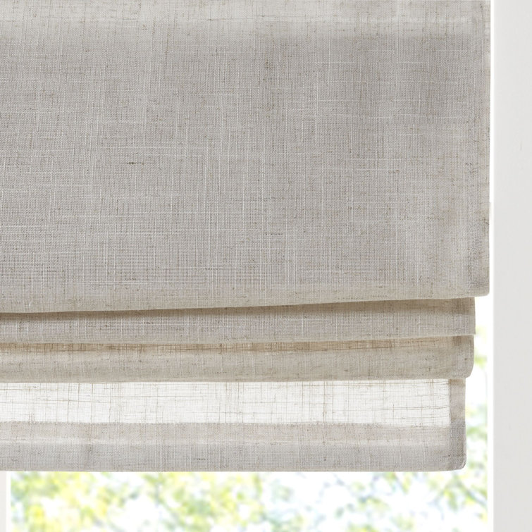Kyler Light Gray Linen Blend Cordless Roman Shade