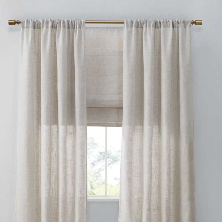 Kyler Light Gray Linen Blend Cordless Roman Shade
