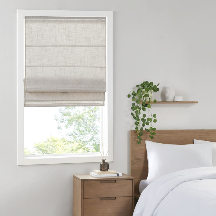 Kyler Light Gray Linen Blend Cordless Roman Shade