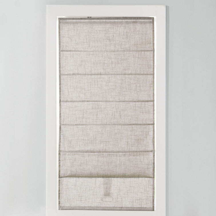 Kyler Light Gray Linen Blend Cordless Roman Shade