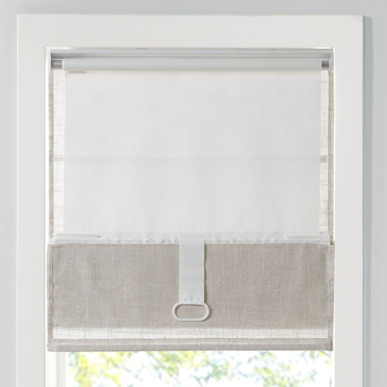 Kyler Light Gray Linen Blend Cordless Roman Shade