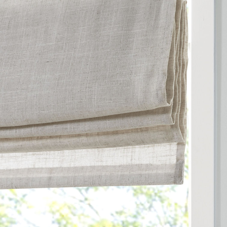 Kyler Light Gray Linen Blend Cordless Roman Shade