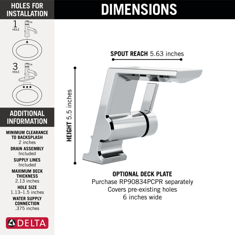 Lumicoat Chrome Single Hole Bathroom Faucet with DIAMOND™ Seal