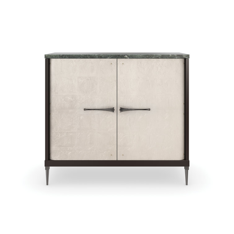 Empire Dark Chocolate and Cream Marble Accent Cabinet