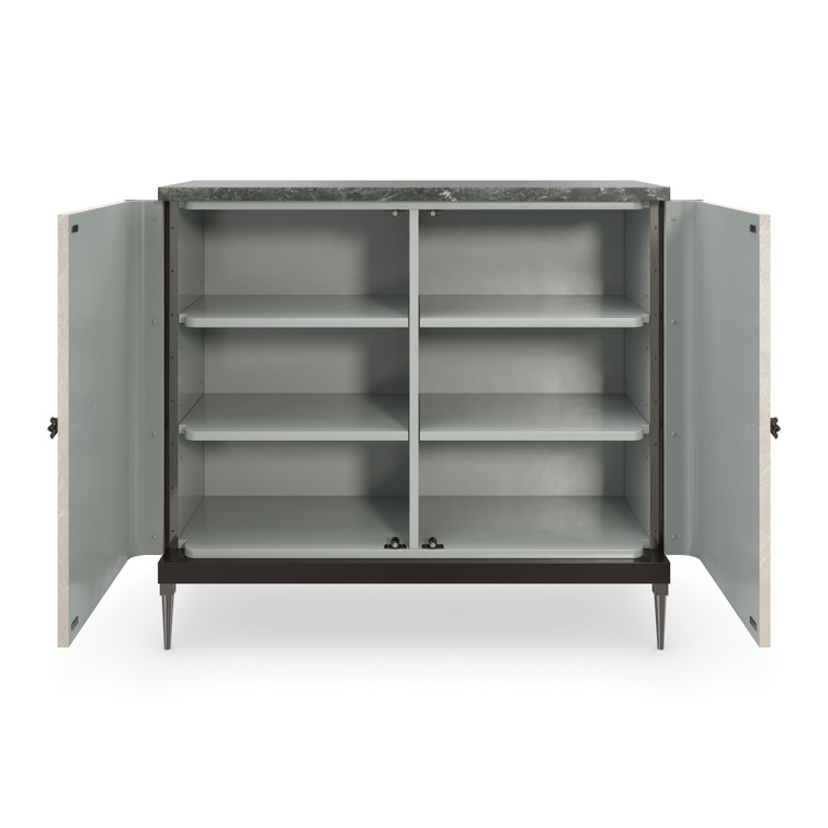 Empire Dark Chocolate and Cream Marble Accent Cabinet