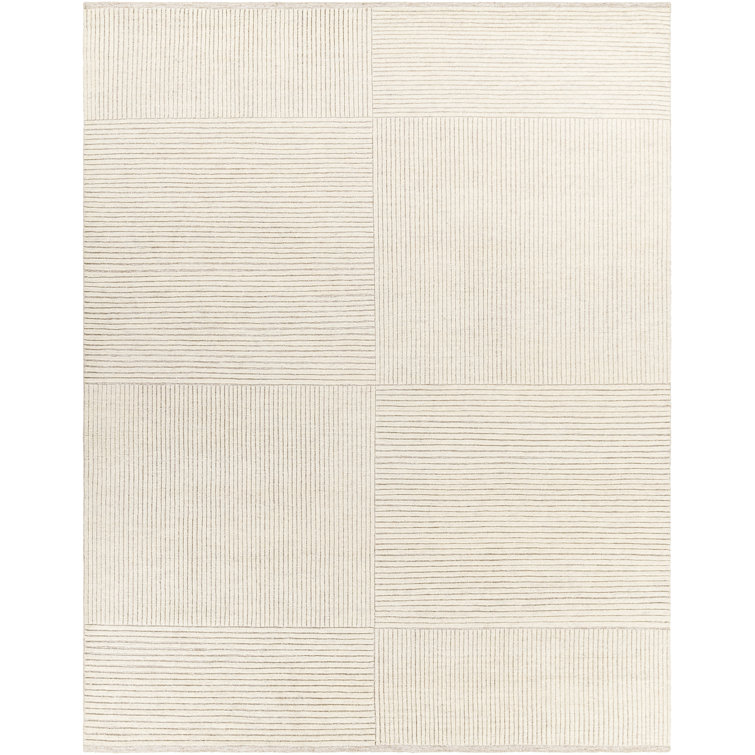 Ivory Hand-Knotted Wool 6' x 9' Area Rug