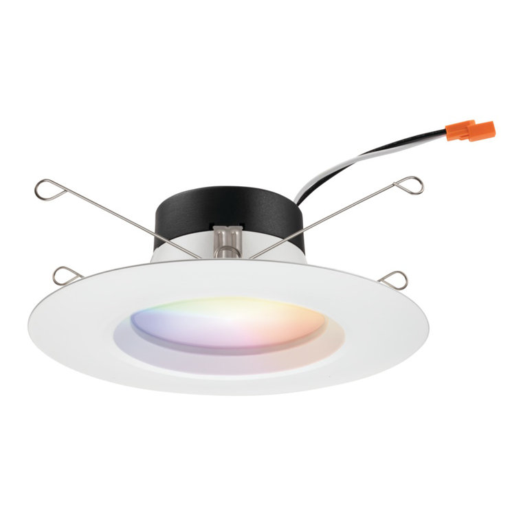 Matte White Aluminum Smart LED Retrofit Downlight Kit, 5-6 Inch, 4 Pack