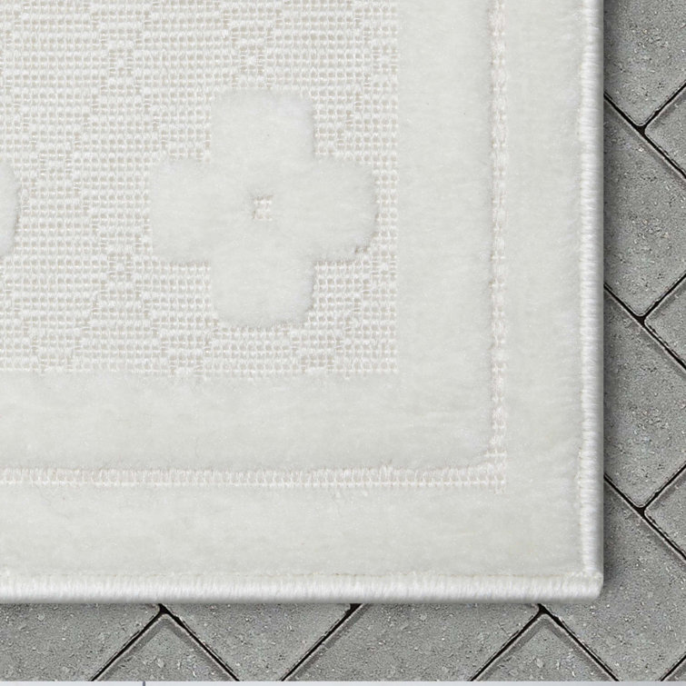 Sila Mali Ivory Geometric Flatweave Synthetic 7'10" x 10'6" Area Rug