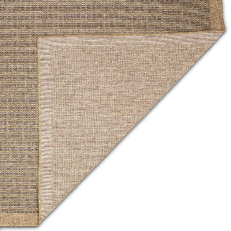 Navy and Beige Flat Woven Synthetic Round Rug
