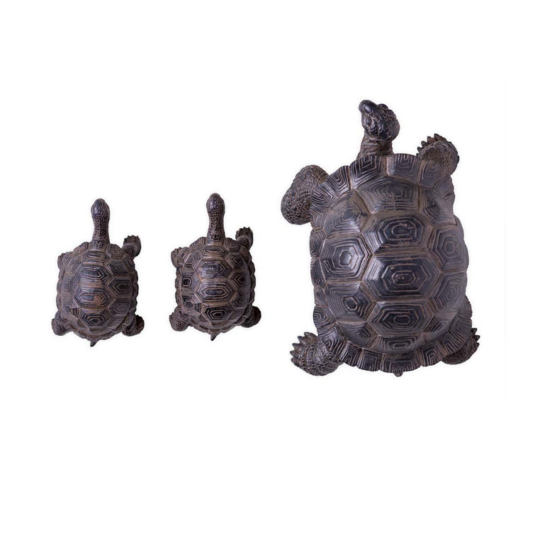 Weather-Resistant Resin Tortoise Family Garden Statues