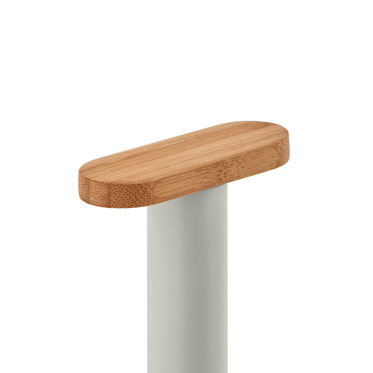 Warm Grey Steel and Bamboo Paper Towel Holder