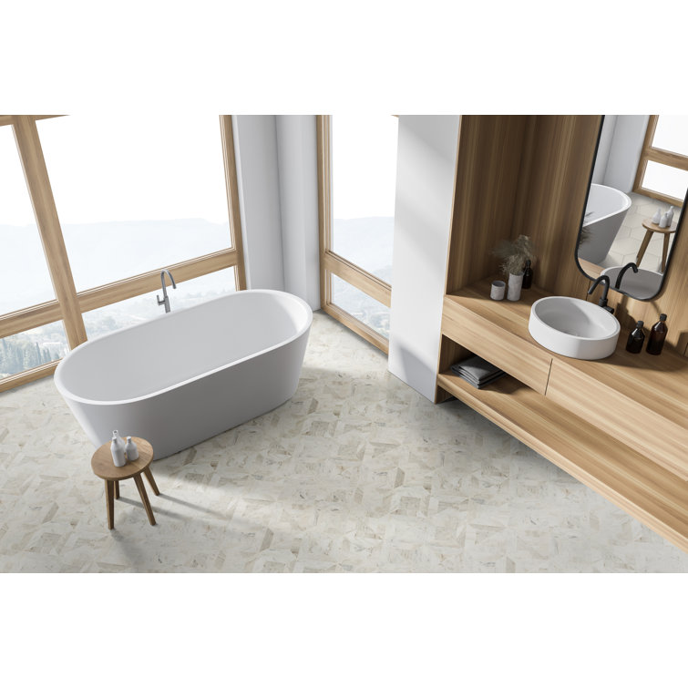 Arabescato Venato White Honed Marble Mosaic Tile Sheet