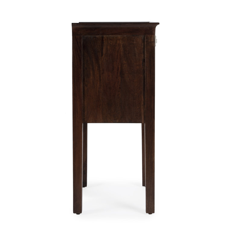 Gabriel Artifacts Finish Mango Wood Side Table with Brass Hardware