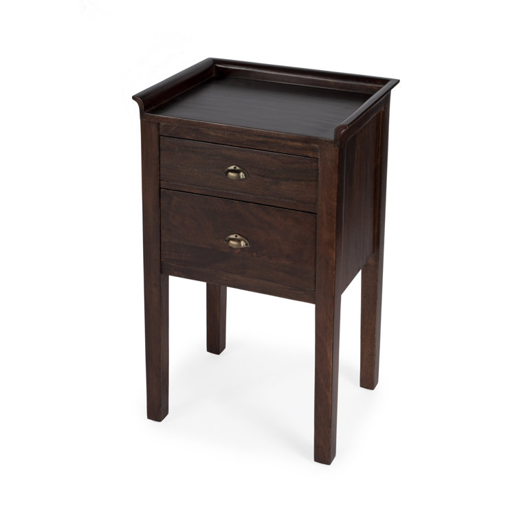Gabriel Artifacts Finish Mango Wood Side Table with Brass Hardware