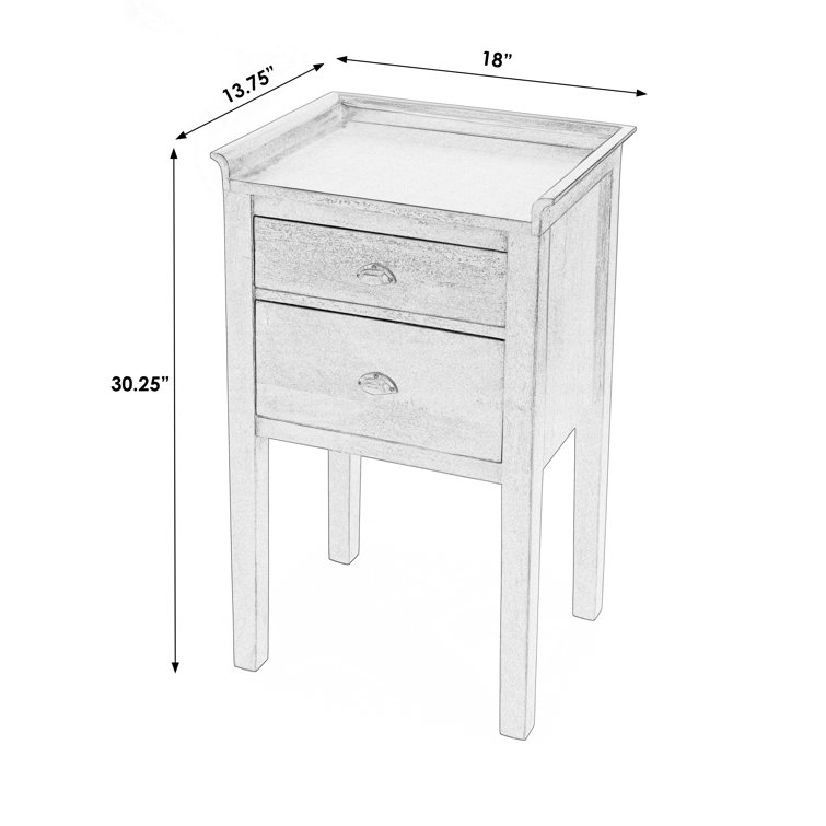 Gabriel Artifacts Finish Mango Wood Side Table with Brass Hardware