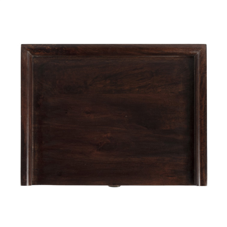 Gabriel Artifacts Finish Mango Wood Side Table with Brass Hardware