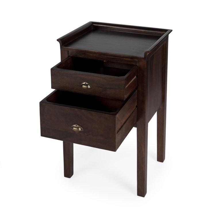 Gabriel Artifacts Finish Mango Wood Side Table with Brass Hardware