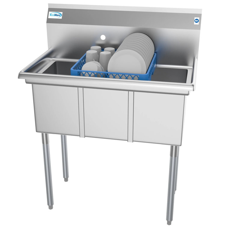 36'' Stainless Steel Triple Bowl Commercial Kitchen Sink