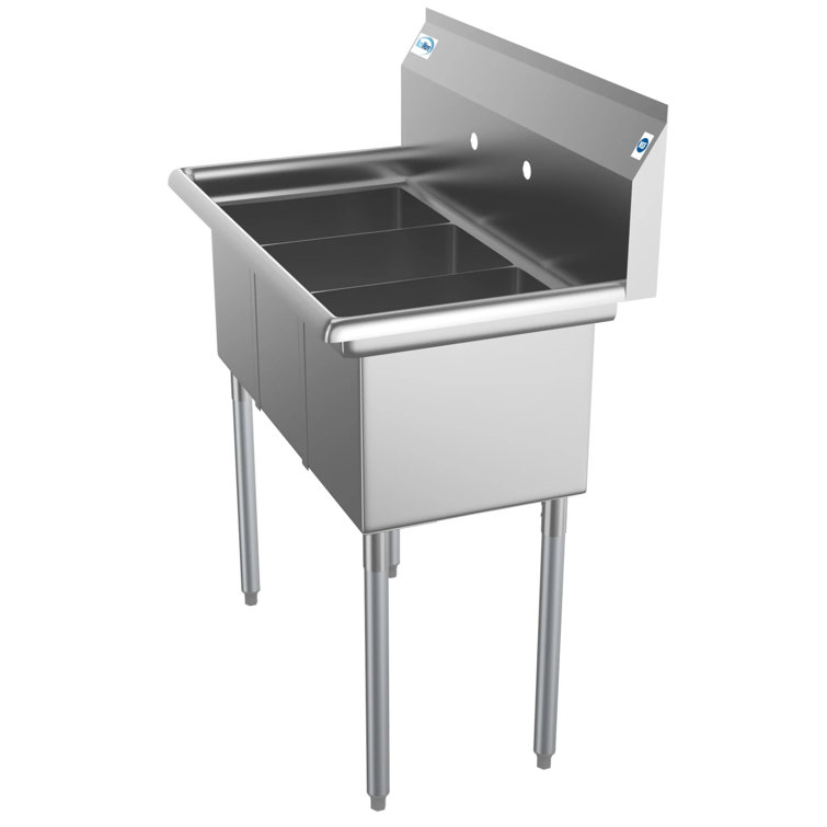 36'' Stainless Steel Triple Bowl Commercial Kitchen Sink