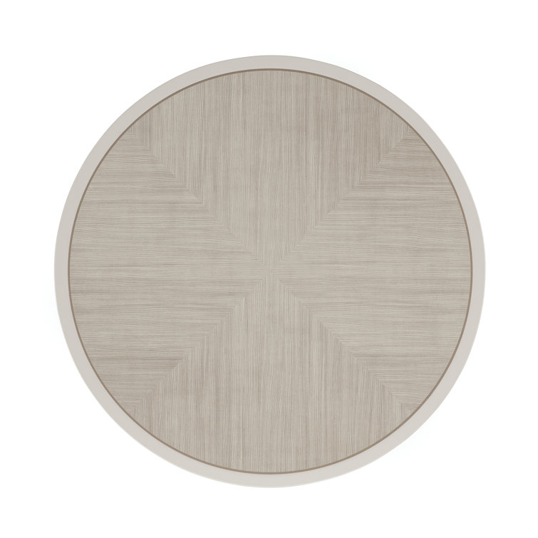 Transitional Round Nesting Cocktail Table in Brown & White with Storage