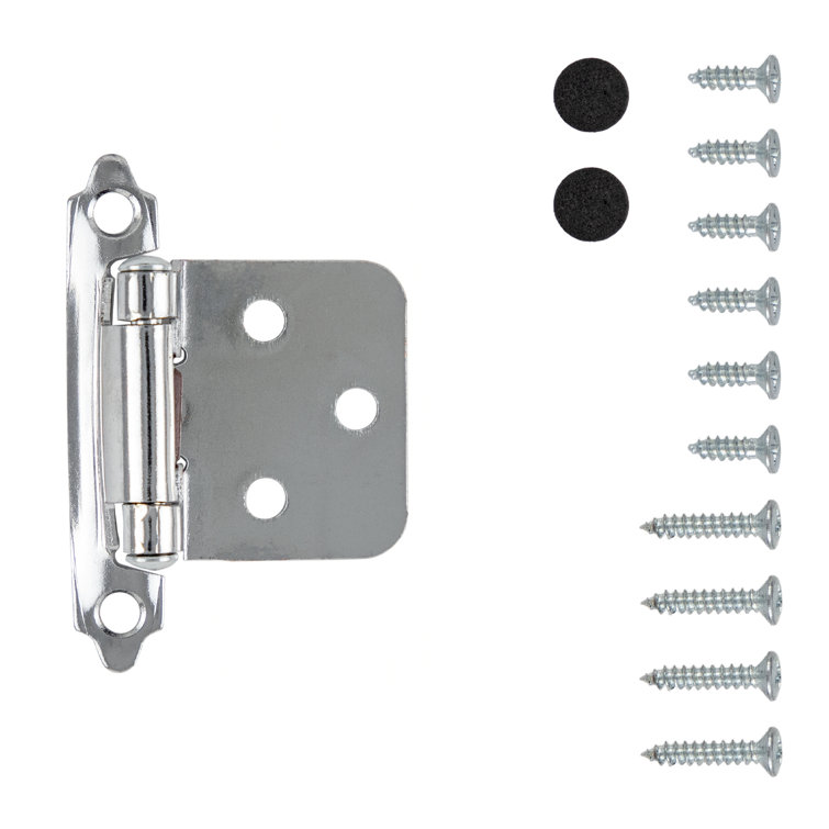 Chrome Self-Close Overlay Cabinet Hinges 25-Pack