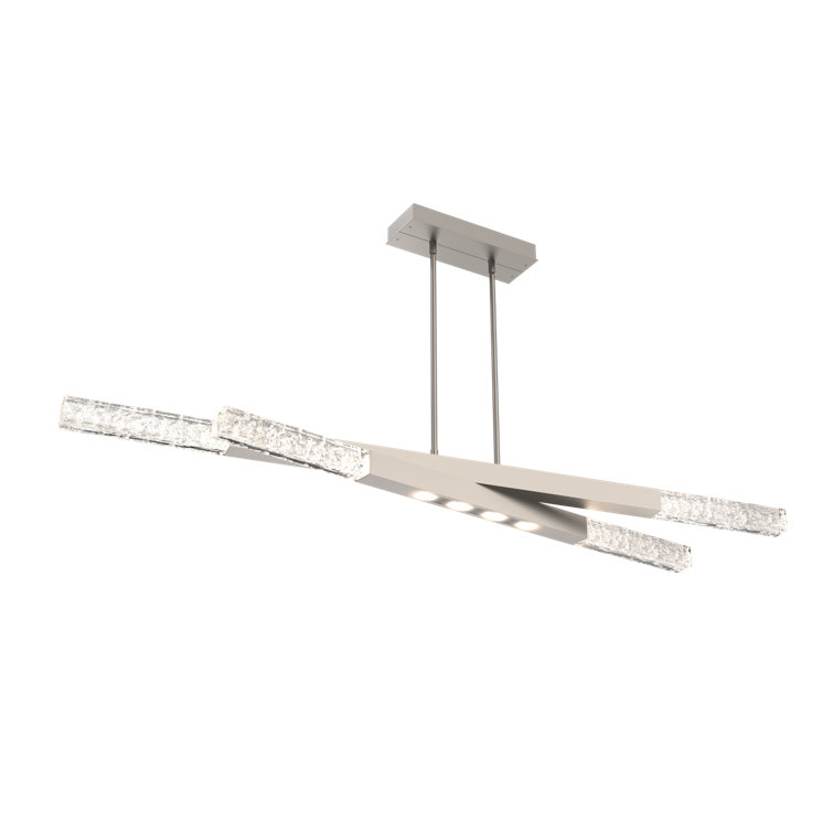 Axis Matte Black and Silver Glass LED Island Light