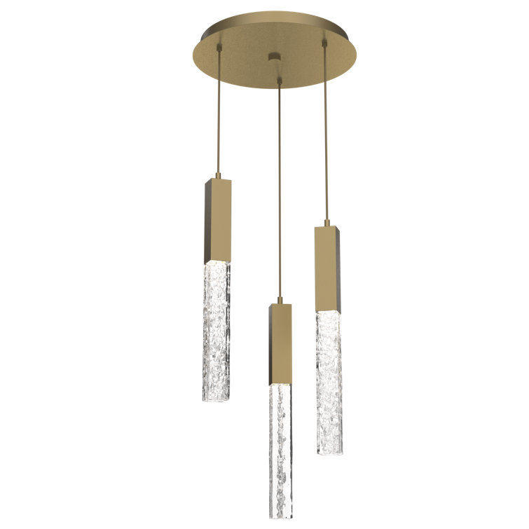 Axis 16.5'' Matte Black and Gilded Brass LED Cluster Island Pendant