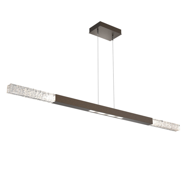 Axis Moda 62'' Flat Bronze LED Island Light with Artisan Cast Glass