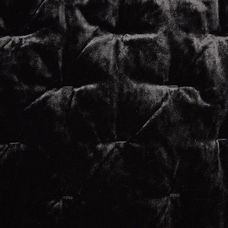 Queen Black Velvet Quilt Set
