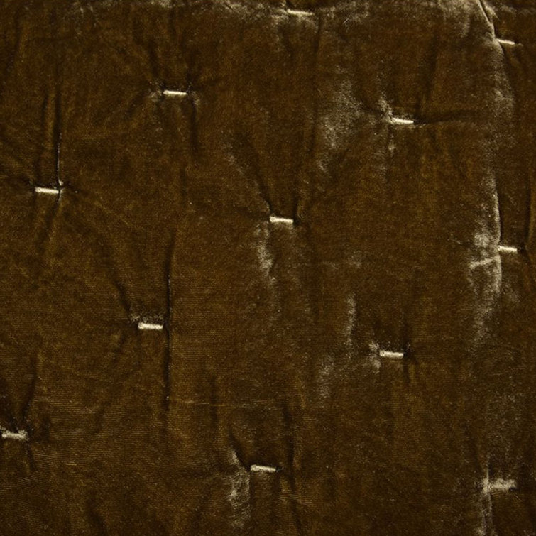King Green Ochre Velvet Quilt Set