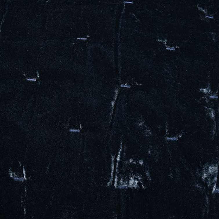 Twin Midnight Blue Velvet Quilt Set
