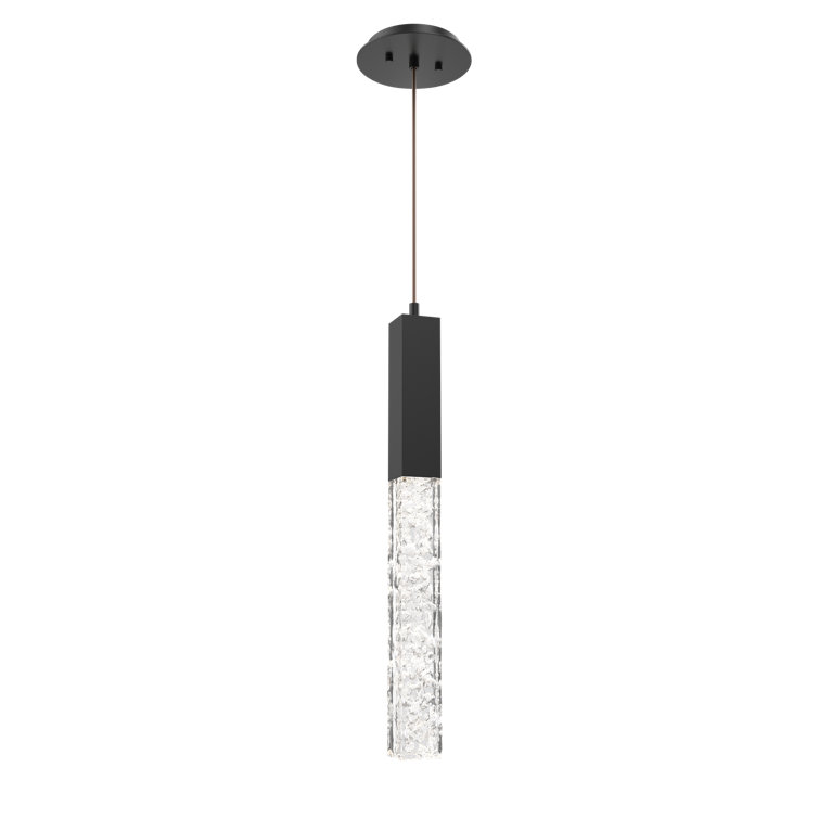 Axis Mini 6" Matte Black LED Glass Island Pendant