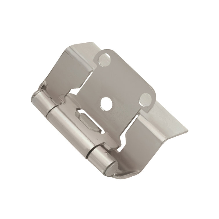 Satin Nickel Self-Closing Semi-Concealed Cabinet Hinges