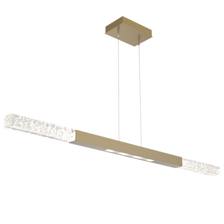 Axis Moda 48'' Gilded Brass Linear LED Island Light with Artisan Glass