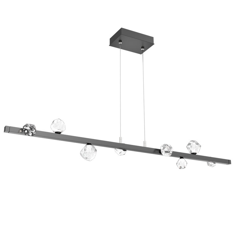 Celestial Sparkle Matte Black LED Glass Island Light, 54 in