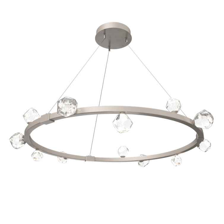 Stella Metallic Beige Silver LED Ring Chandelier