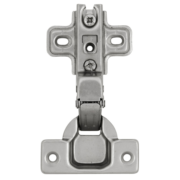 Brushed Nickel Frameless Cabinet Hinge with 105° Opening